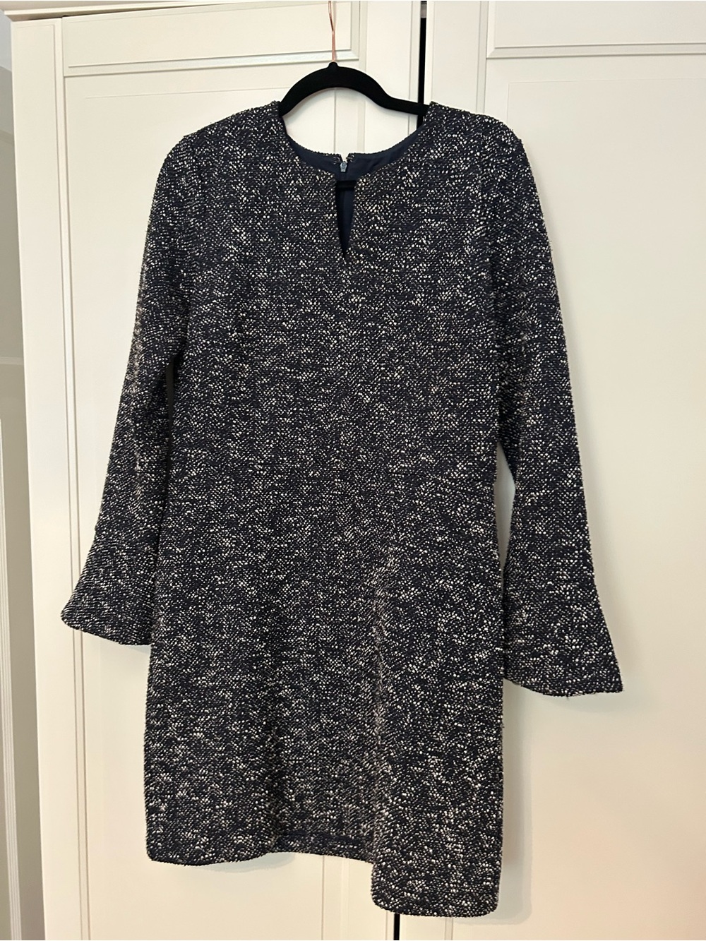 Ann Taylor Navy & White Tweed Mini Dress